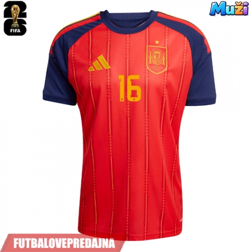 Lacne Muži Futbalové dres Španielsko Rodri Hernandez #16 MS 2026 Krátky Rukáv - Domáci